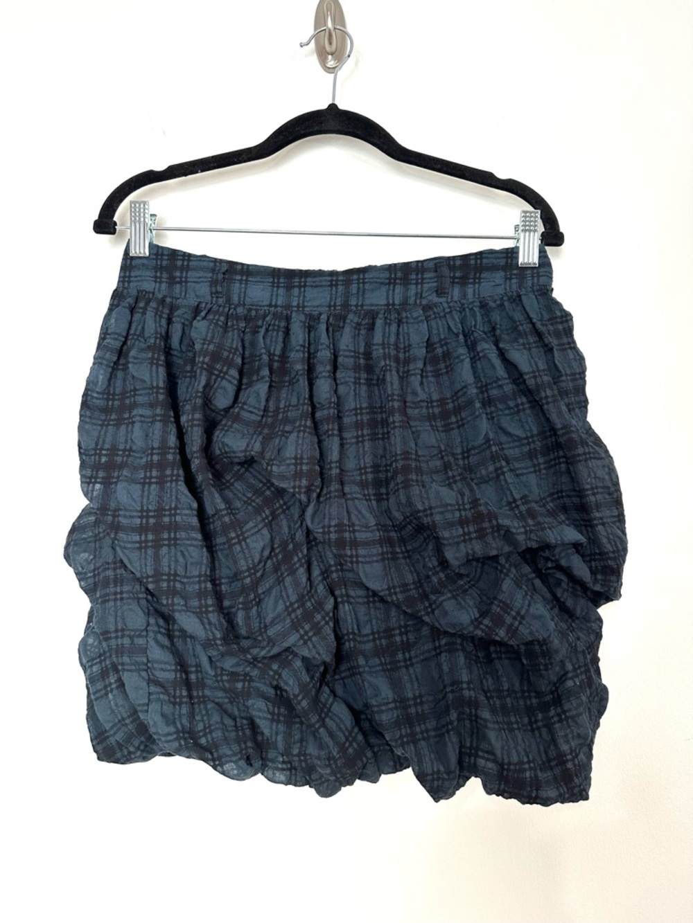 River Island Navy Plaid Bubble Skirt Y2K Fairy Grunge Whimsigoth Balloon Preppy